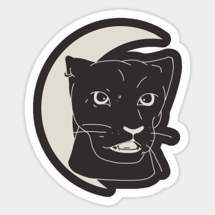 Panther Moon Sticker